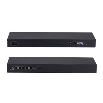 Qotom Mini PC 1U Rack Celeron J6412 Processor 16GB RAM 512GB SSD 5X i226V 2.5G B3 LAN Ports