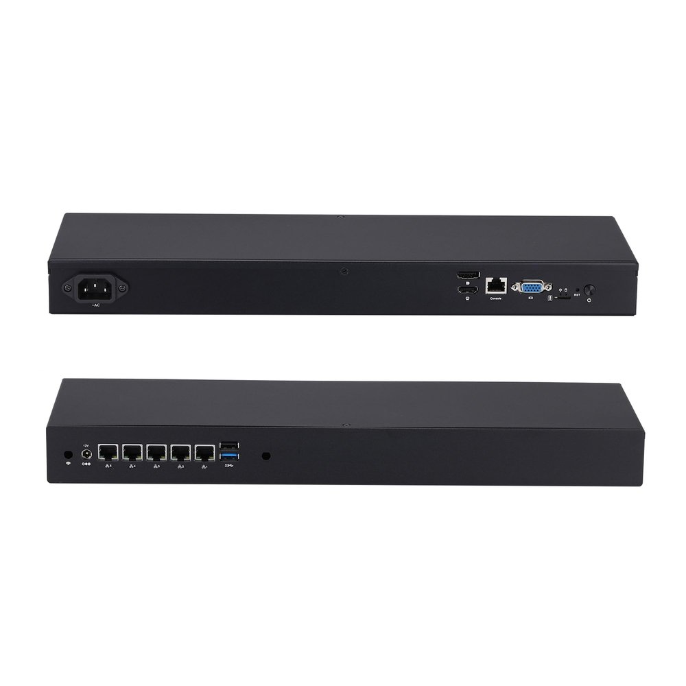Qotom Mini PC 1U Rack Celeron J6412 Processor 16GB RAM 512GB SSD 5X i226V 2.5G B3 LAN Ports