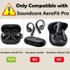 [2 Pack] easyBee Case Compatible with Soundcore AeroFit Pro Open-Ear Bluetooth Headphone Charging Cover with 2 Keychain, Soft Liquid Silicone Ultra Thin Shockproof Protective Kit - Black and Blue view 2