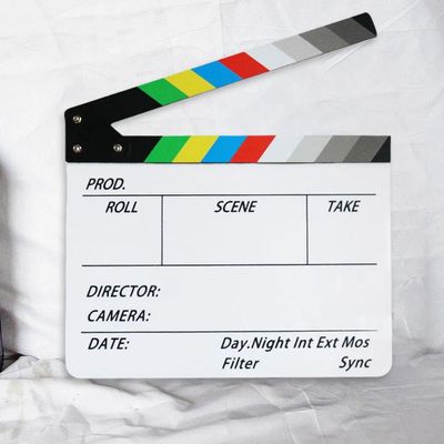 DTREELS Professional Movie Directors Clapboard, Acrylic Film Directors Clapboard, Colorful Director Video Scene Clapperboard, Movie Clapboard Cut Action Scene Board