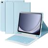 Keyboard Case Compatible for Galaxy Tab A9 Plus/A9+ 11 Inch 2023 Model SM-X210/X216/X218, Wireless Bluetooth Keyboard Cover Compatible for Samsung Galaxy Tablet A9+ Built-in Pencil Holder- SkyBlue view 1