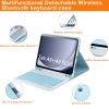 Keyboard Case Compatible for Galaxy Tab A9 Plus/A9+ 11 Inch 2023 Model SM-X210/X216/X218, Wireless Bluetooth Keyboard Cover Compatible for Samsung Galaxy Tablet A9+ Built-in Pencil Holder- SkyBlue view 3