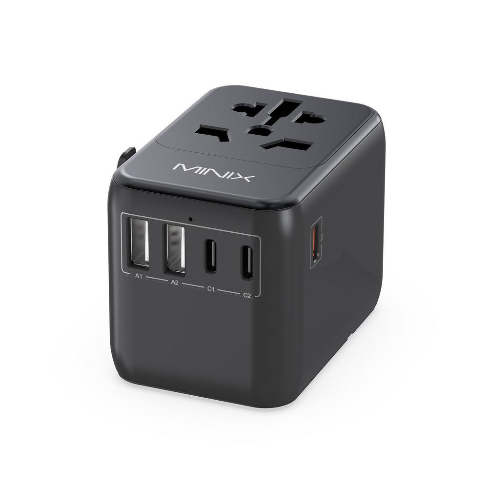 MINIX Universal Travel Adapter, International Power Plug Adapter Max 35W 3 USB C 2 USB A Ports, All-in-One Worldwide Wall Charger for USA EU UK AU up to 180+ Countries.