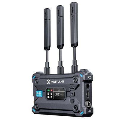 Hollyland Pyro S RX Wireless Video Receiver HDMI SDI 4K30/1080p60 1300ft Los Range 50ms Latency Up to 4 Receivers, Auto Dual-Band Hopping (ADH), Smart Channel Scan, Live Stream (Receiver Only)