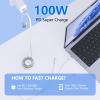 100W USB C to Multi Charging Cable, iPhone 15 Retractable Car Charger with Type C 100W+IP 27W+Micro USB 10W Multi Phone Charger for iPhone 15 14 13 12/Samsung S24 S23/iPad/MacBook/Tablet 4FT White view 2
