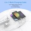 100W USB C to Multi Charging Cable, iPhone 15 Retractable Car Charger with Type C 100W+IP 27W+Micro USB 10W Multi Phone Charger for iPhone 15 14 13 12/Samsung S24 S23/iPad/MacBook/Tablet 4FT White view 3