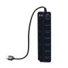 Miskall Powered USB 3.0 /USB C Hub, Multi Port Splitter, ABS 7-Port USB Hub Splitter Adapter Individual On/Off Switches and for Laptop PC Mobile Devices view 1