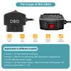 GELRHONR OBD Power Cable for Dash Camera, OBD2 Diagnostic Extension Adapter to 90Degree Mini USB with Switch Button, 24 Hours Surveillance/Acc Mode 12-24V to 5V/3A, for Dashcam, GPS -3.5M/11.5Ft view 4