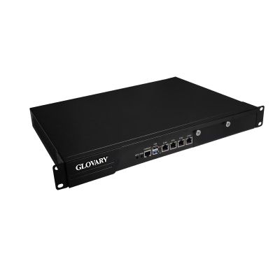 Glovary 19 Inch Firewall Rackmount N100, 4 x i226V 2.5GbE LAN, 19" OPNsense Router Hardware, DDR5 8GB RAM 64GB SSD, AES-NI, 1U Rack Firewall Appliance, HD+VGA Dual Display