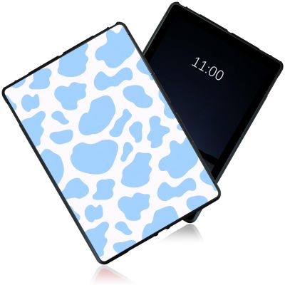 Black Frosted Case for 6" Kindle 10th Generation 2019 Release, Soft TPU Slim Shockproof Anti-Slip Rubber Matte Bumper Cover for Kindle 10th Gen 2019 (NOT Fit Paperwhite/Oasis), Blue Cow Print