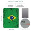 QUOPLMAM Black Grunge Texture Brazil Flag Case for Air 1/2 9.7Inch Case iPad Pro/Air 3 10.5inch Case iPad 10th Gen Case with Pencil Holder Auto Wake Sleep Cover view 2