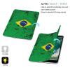 QUOPLMAM Black Grunge Texture Brazil Flag Case for Air 1/2 9.7Inch Case iPad Pro/Air 3 10.5inch Case iPad 10th Gen Case with Pencil Holder Auto Wake Sleep Cover view 3