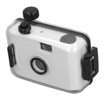Sanpyl 35mm Reloadable Film Camera, Focus Vintage Film Camera with Case, Shutter Speed 1/100s F/9 28MM Lens, for Summer Beach Vacation Camp Snorkeling Trip (Black and White)