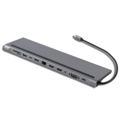 Beufee USB C Hub, Docking Station Dual Monitor Laptop Docking Station Dual Monitor 12 in 1 Hub Docking Station USB VGA PD RJ45 Docking Station