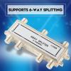 Beufee Digital 6 Way Coaxial Cable Splitter, 5-1000MHz CATV TV Antenna Coaxial Signal Split Bidirectional Coaxial Antenna Splitter view 2