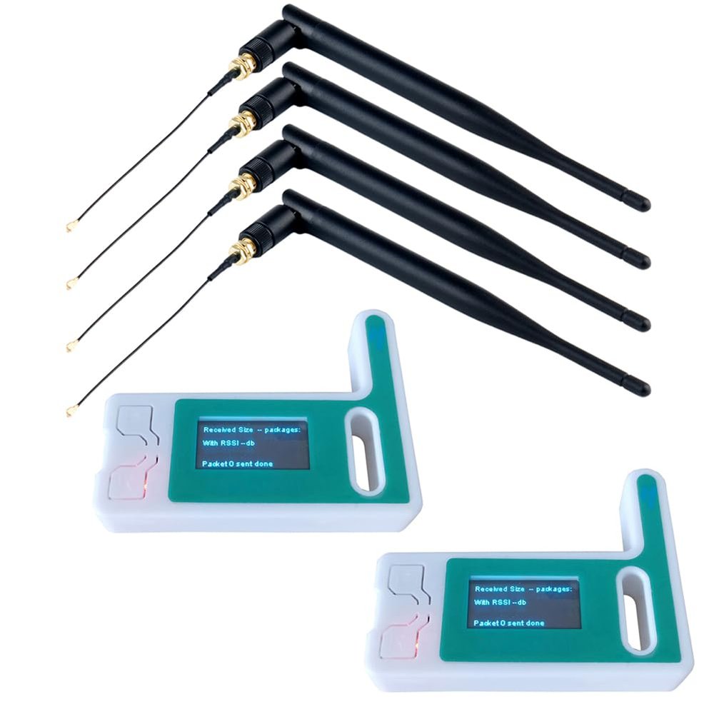 DIYmalls 2pcs 915 ESP32 LoRa 32 V3 Board with Case + 4pcs 915MHz Antenna LoRa 5dBi