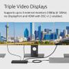 Kensington SD4842P EQ 12-in-1 USB-C Triple Monitor Docking Station vis 2X HDMI & 1x DisplayPort, 100W PD, Ethernet, Audio Jack, Security Lock Slots, for Windows and USB-C Alt-Mode Laptops (K32810NA) view 4