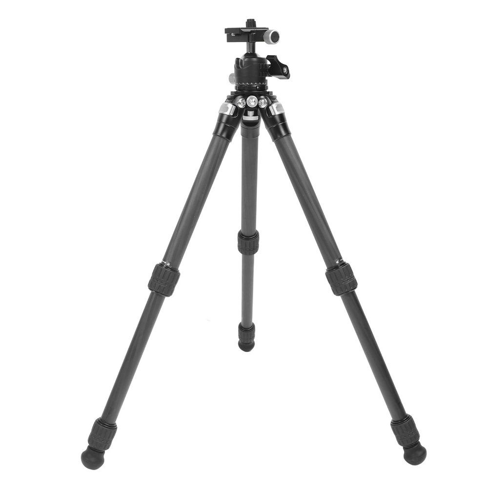 Camera Tripod, Portable 3 Angle Adjustable Carbon Fiber Camera Tripod Stand with Balls Head and Bag for Digital Cameras, Mirrorless, DSLR, Phone, Camcorder, Spotting Scopes (Black)