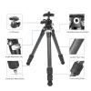 Camera Tripod, Portable 3 Angle Adjustable Carbon Fiber Camera Tripod Stand with Balls Head and Bag for Digital Cameras, Mirrorless, DSLR, Phone, Camcorder, Spotting Scopes (Black) view 3