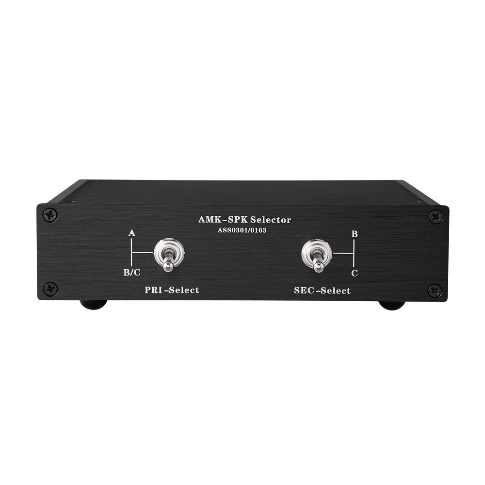 3(1)-in-1(3)-Out Speaker Amplifier Switcher Stereo Home Audio Selector Switch Box Banana Plug Silver Plated Audio Cable 3 to 1 (1 to 3) Banana Jack Switch Box (Ass 0301)