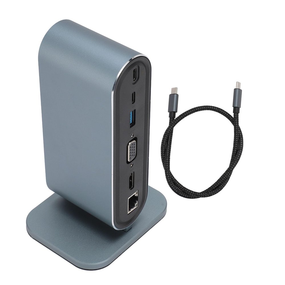 Glomora Docking Station, 4K HD Multimedia Interface VGa 15W87W PD3.0 USB 3.0 Gigabit Ethernet Memory Card Storage Card 12 in 1 USB C Hub for MacBookPro for Dell for Hp