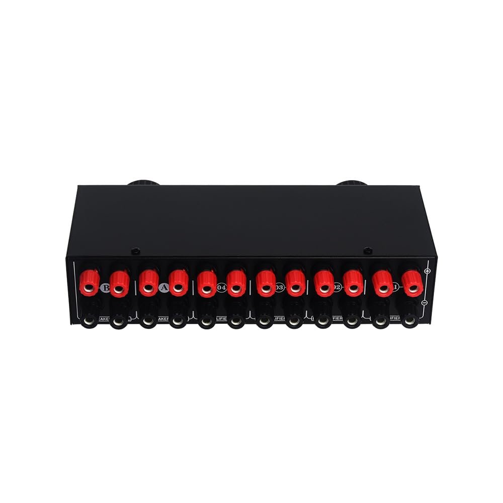 Amplifier Speaker Selector Switch Switcher 4 Input 2 Output or 2 In 4 Out Power Amplifier Speaker Selector Switcher 300W Per Channel Speaker Switch Dispenser ComparatorLYNEPaUalO