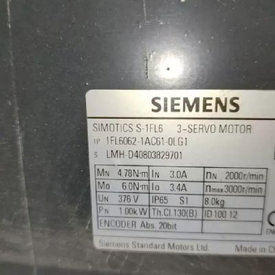 1 PCS Motor 1FL6062-1AC61-0LG1(Used) in Good Condition