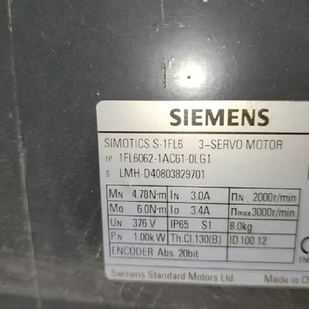 1 PCS Motor 1FL6062-1AC61-0LG1(Used) in Good Condition