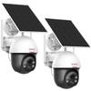 DEKCO Security Cameras Wireless Outdoor, Solar Powered, Panoramic PTZ, Auto Motion Tracking, True 2K, Color Night Vision, Spotlights, 2-Way Talk, 2 Pac view 1