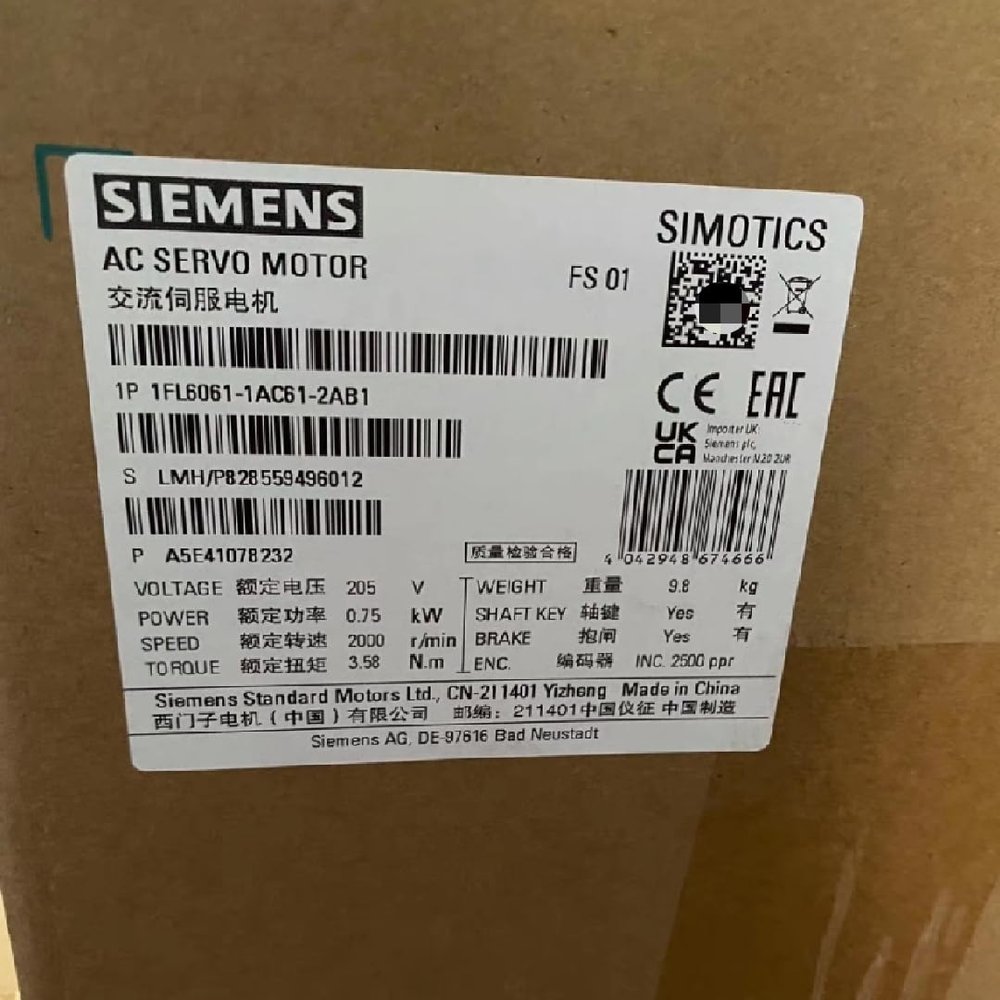 1 PCS Motor 1FL6061-1AC61-2AB1