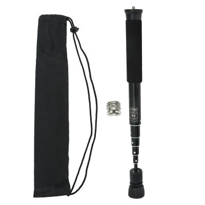 Telescopic Camera Monopod, Aluminum Alloy Lightweight Portable Monopod with 6 Sections, for DSLR Video Camcorder, with Removable Rubber Feet