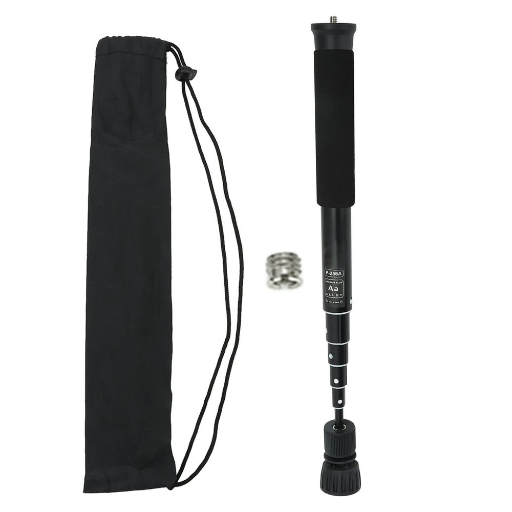 Telescopic Camera Monopod, Aluminum Alloy Lightweight Portable Monopod with 6 Sections, for DSLR Video Camcorder, with Removable Rubber Feet