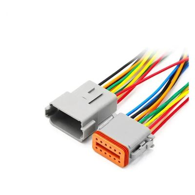 ARETV 5/20/100Set DT06 Series 2/3/4/6/8Core12Pin Electrical Waterproof Connector Plug Socket with 15cm Wiring Harness (Color : 12P(Male Female), Size : 5 Set)