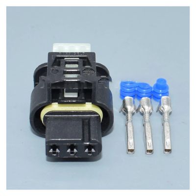 ARETV 3-pin Automotive Plug Cable Waterproof Wire 1.2mm Connector Compatible / 3C0973203 872-858-541 7615490-03 (Color : 1set Female B)