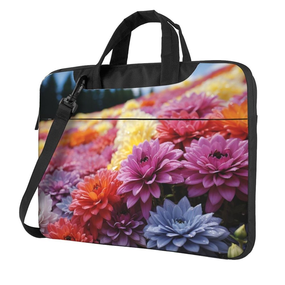 15.6 inch Laptop Tote Bag Men Women Rainbow Flower Sea Shoulder Laptop Sleeve Briefcase Messenger Computer Bag