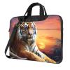 13 inch Laptop Tote Bag Men Women Tiger Colorful Sunset Shoulder Laptop Sleeve Briefcase Messenger Computer Bag view 1