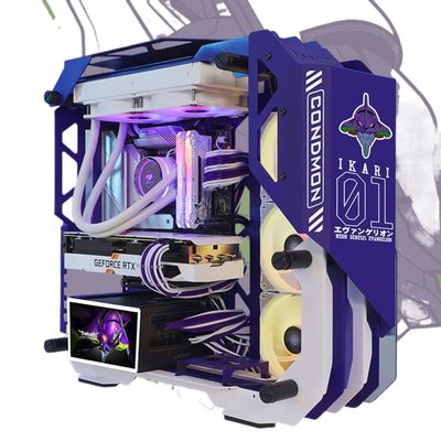 Gaming Case, Mid - Tower PC Gaming Case ATX/M-ATX/ITX - Front I/O USB 3.0 Port - Tempered Glass Side Panel - Including 2 LED Light Boards
