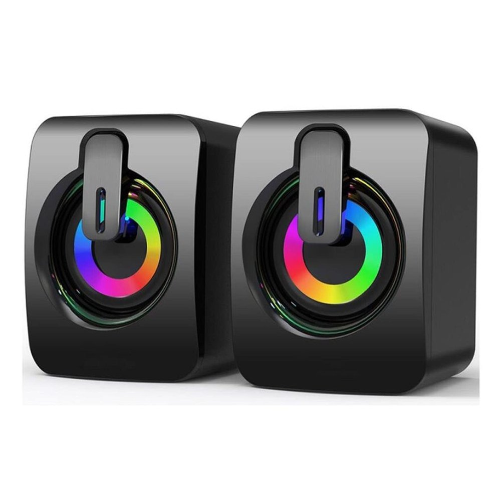 GMBYLBY USB Speaker Laptop Desktop Subwoofer Stereo Speaker PC Computer Speaker Gaming Speaker with LED Light Small USB Speaker for Desktop Computer Pc Desktop