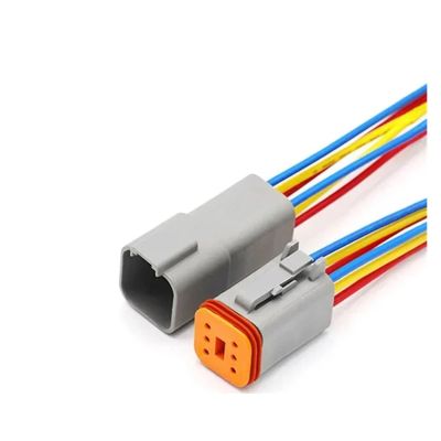 ARETV 5/20/100Set DT06 Series 2/3/4/6/8Core12Pin Electrical Waterproof Connector Plug Socket with 15cm Wiring Harness (Color : 6P(Male Female), Size : 5 Set)