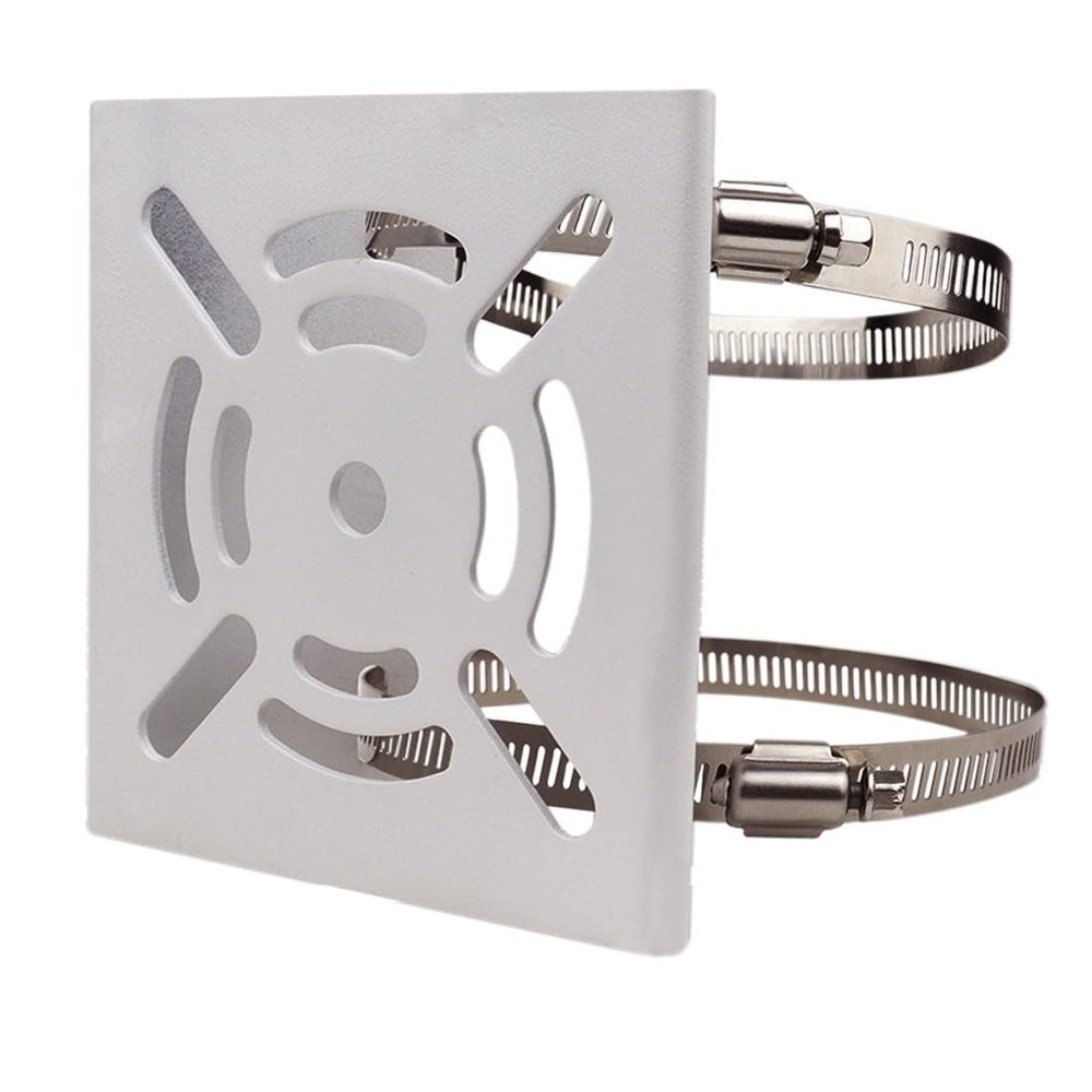 CCTV Security Camera Universal Vertical Pole Mount for Security Camera, Solid Metal Bracket with Loops,2 Loops Suitable for CCTV Cameras PTZ Dome Vertical Pole Mounting Bracket (Hoops 20cm)