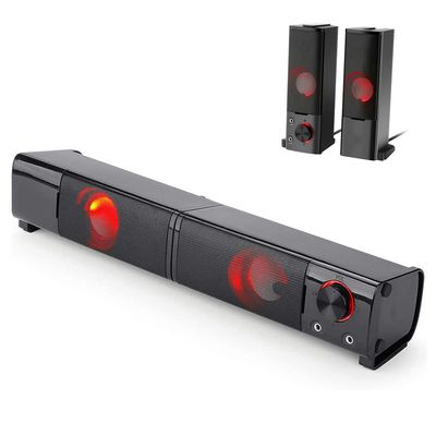 2 in 1 Computer Speakers, Detachable TV Soundbar, RGB Backlit,Headset/Mic Jack, 2.0 Channel Stereo PC Gaming Speakers, for The Computer PC Home Notebook TV subwoofer