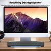 Computer Speakers, 2.0 3D USB Powered Sound Bar Speakers, with Blue LED Light and 3.5 Mm Aux Connection, Computer Subwoofer for Desktop PC Surround Sound Box for Laptop (Black) view 2
