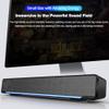 Computer Speakers, 2.0 3D USB Powered Sound Bar Speakers, with Blue LED Light and 3.5 Mm Aux Connection, Computer Subwoofer for Desktop PC Surround Sound Box for Laptop (Black) view 3