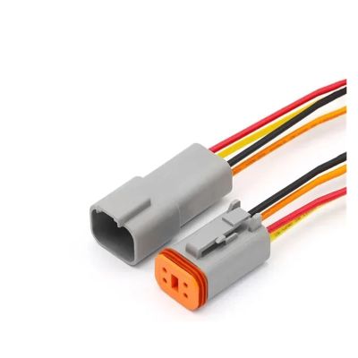 ARETV 5/20/100Set DT06 Series 2/3/4/6/8Core12Pin Electrical Waterproof Connector Plug Socket with 15cm Wiring Harness (Color : 4P(Male Female), Size : 5 Set)