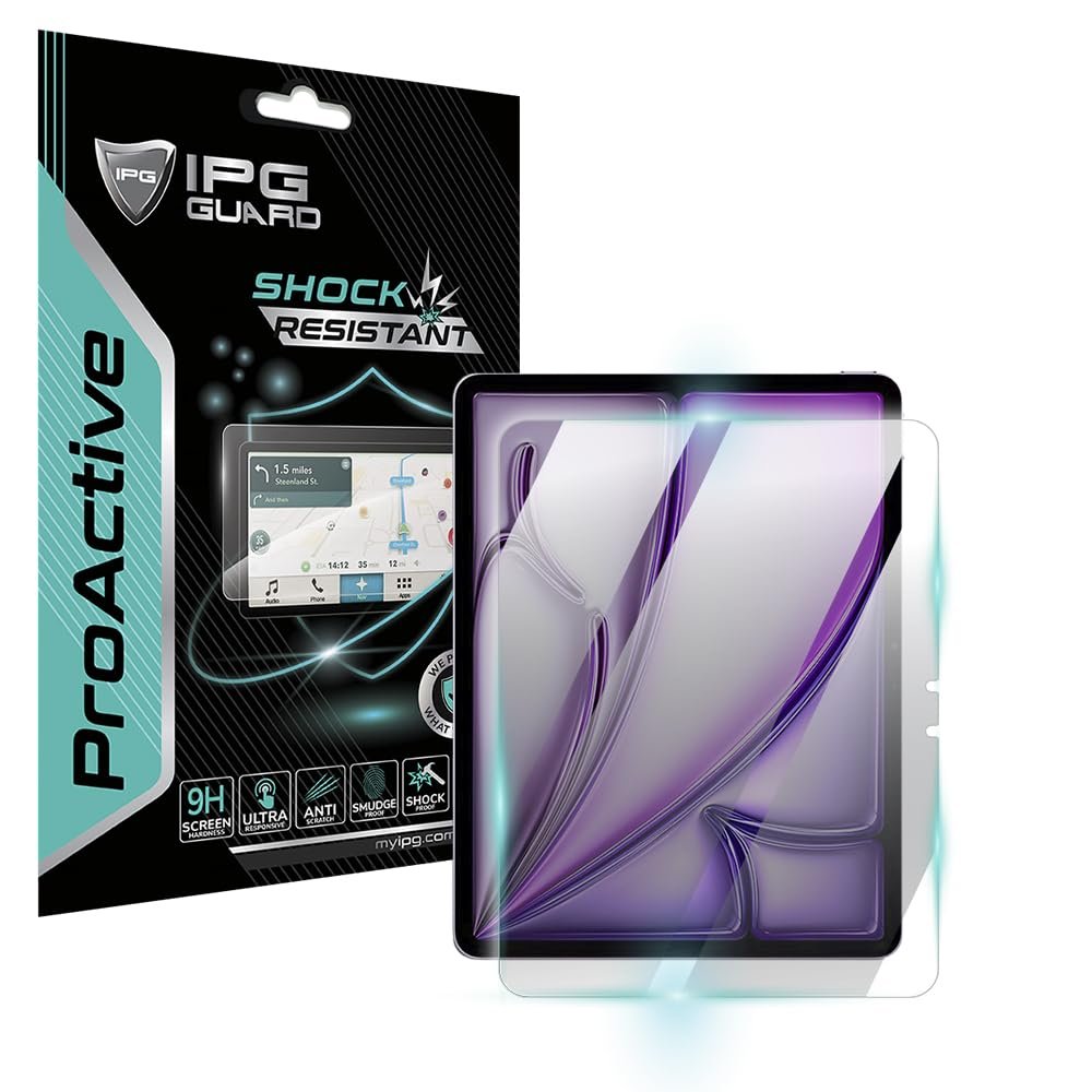 IPG ProActive for iPad Air (M2) 13" 9H Hardness Screen Protector Ceramic Film Ultra Responsive High Clarity Anti Scratch Smudge & Shock Proof Nano Technology Guard for Air13 SC