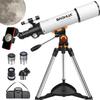Professional 80mm Refractor Telescope Bundle - High Transmission,White -Telescopio Profesional para Ver Planetas - Telescopes for Adults Astronomy - Refractor Telescope - Astronomy for Kids view 1
