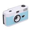 BTSEURY Vintage Film Camera, 35mm Reusable Vintage Film Camera with Built - in Flash, 28mm F/8 Lens & 1/120s Shutter Speed, Lightweight Retro Camera (Blue and White) view 3