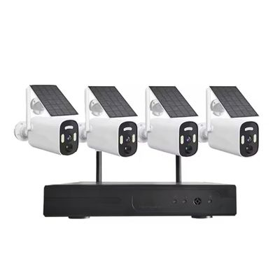 AKAVIG 4MP Solar Power Wireless WiFi Security Camera Kit with 4 Cameras, Outdoor 4CH Solar Energy Surveillance Camera NVR System with Color Night Vision, Two Way Audio