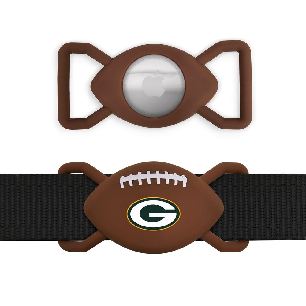 NFL Green Bay Packers Football Apple AIR TAG Holder for Dogs, Case for Apple Airtag Tracker, GPS Dog Tracking Device Collar Holder