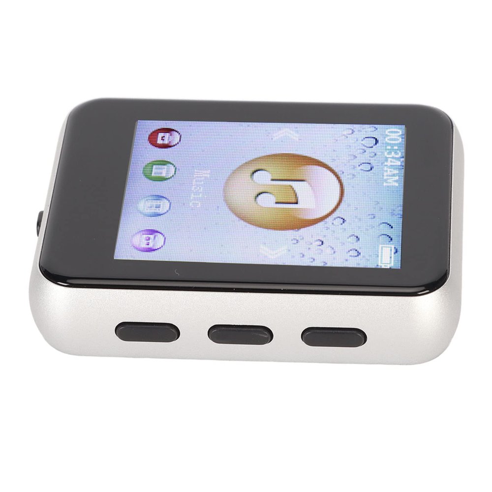 MP3 Player, HiFi Lossless Bluetooth Player, 1.8 Inch , Built in Speakers, Support Pedometer Recording Electronic Book, 8G Expandable (Silver)
